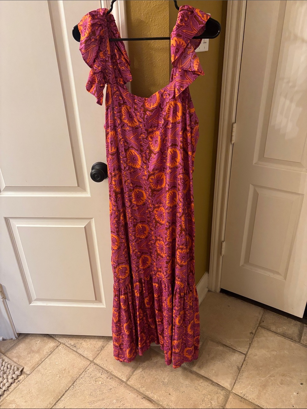 House of Harlow 1960 Purple and Orange Floral Maxi Dress - L - Picture 6 of 7